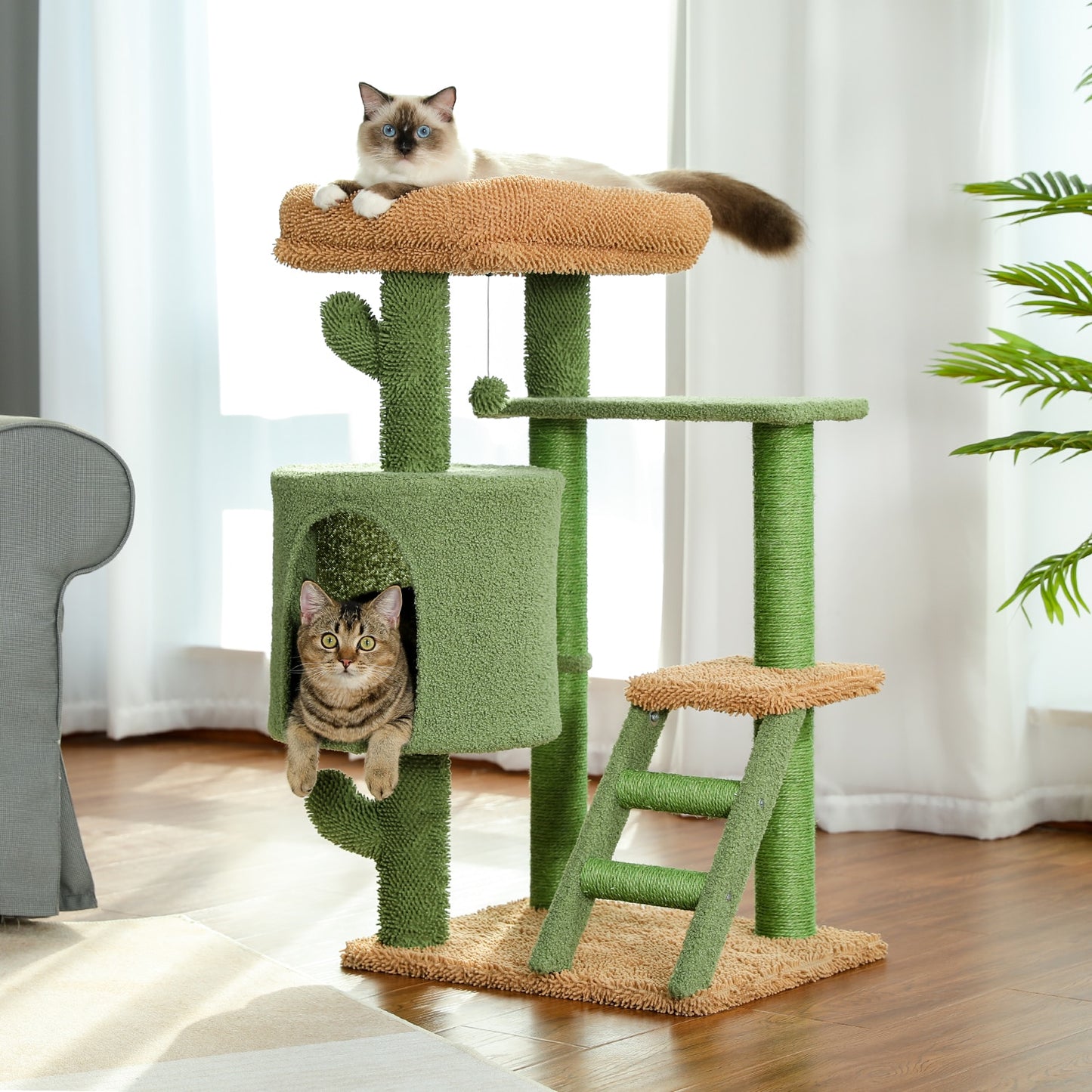 Cactus Cat Tree with Natural Sisal Scratching fast shipping 2-7days