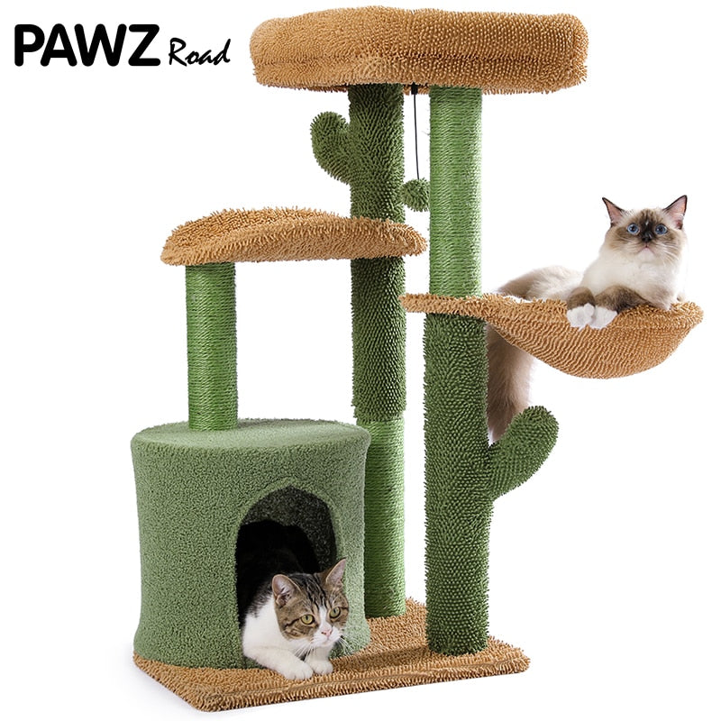 Cactus Cat Tree with Natural Sisal Scratching fast shipping 2-7days