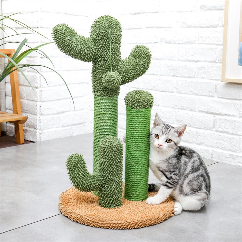 Cute Cactus Pet Cat Tree Toy with Ball Scratching Fast Delivery 2-7days