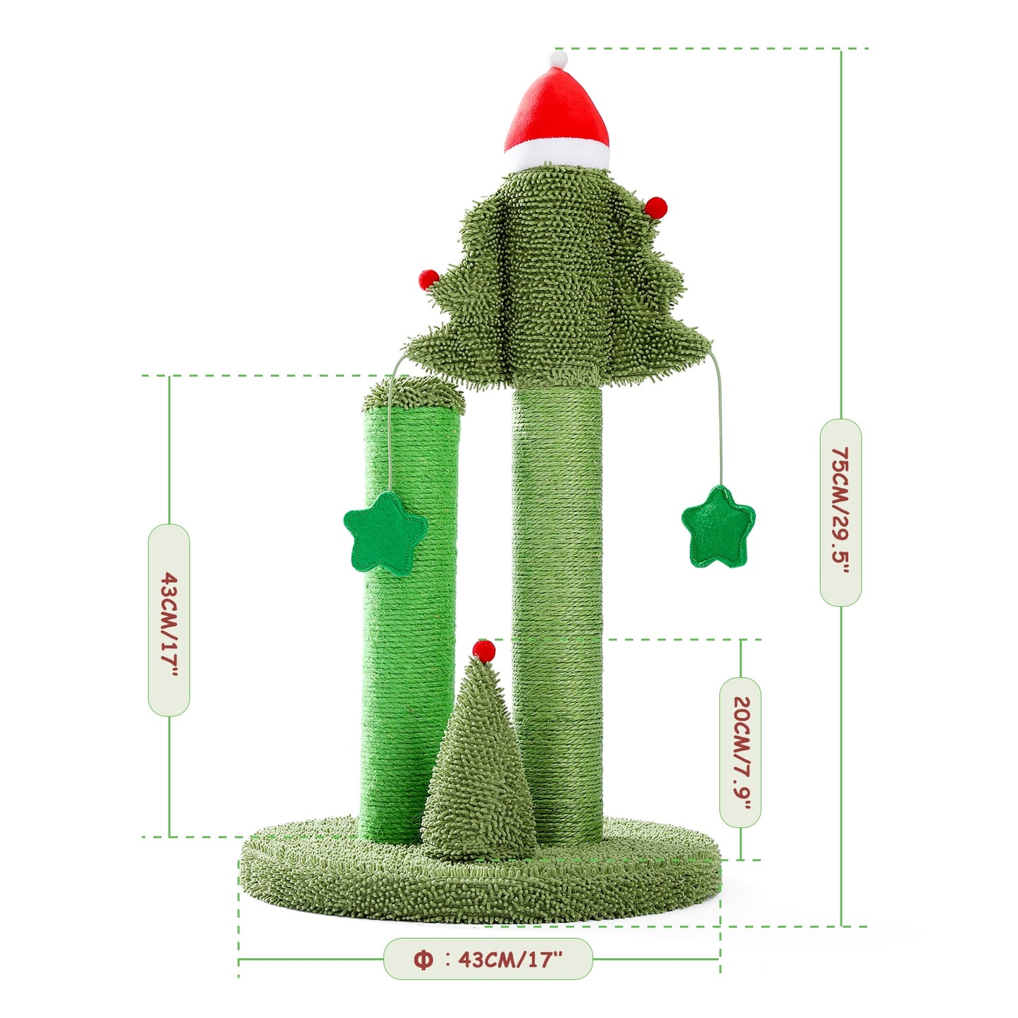 Cute Cactus Pet Cat Tree Toy with Ball Scratching Fast Delivery 2-7days