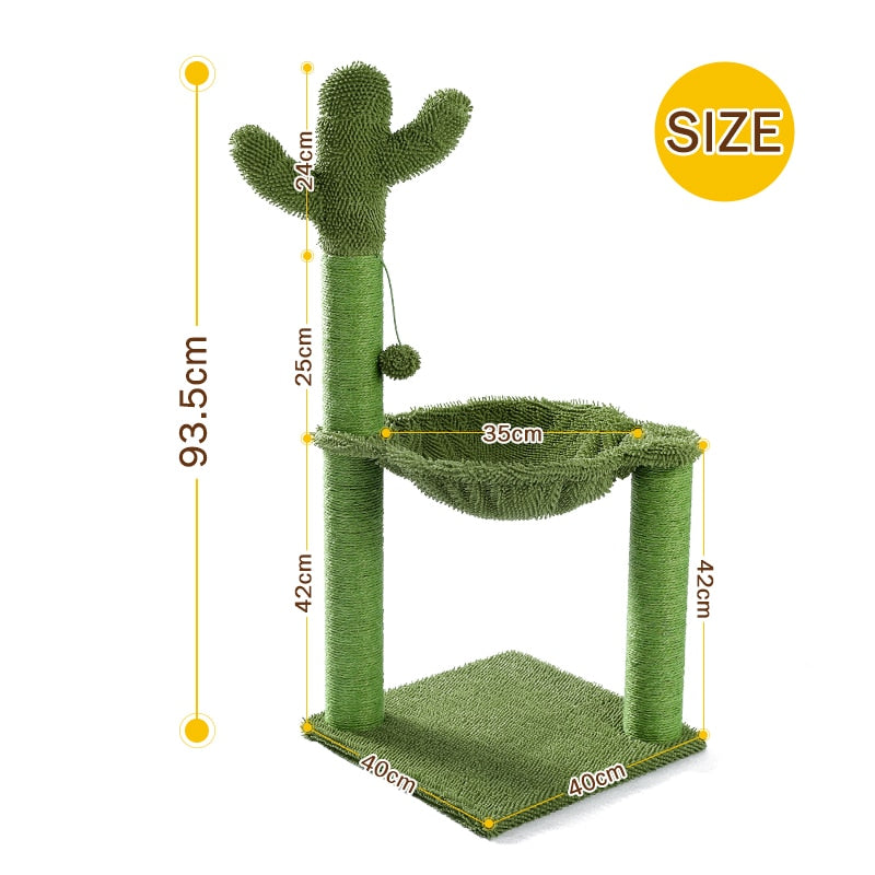 Cute Cactus Pet Cat Tree Toy with Ball Scratching Fast Delivery 2-7days