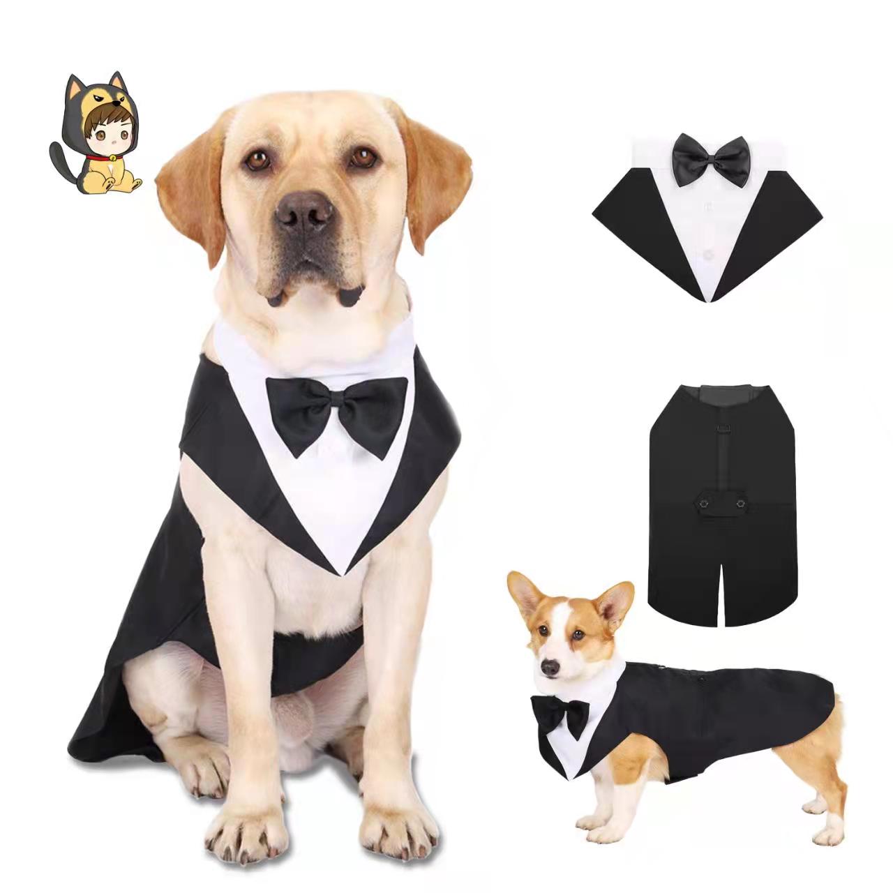 Dog Tuxedo Formal Dog Suit and Bandana Set