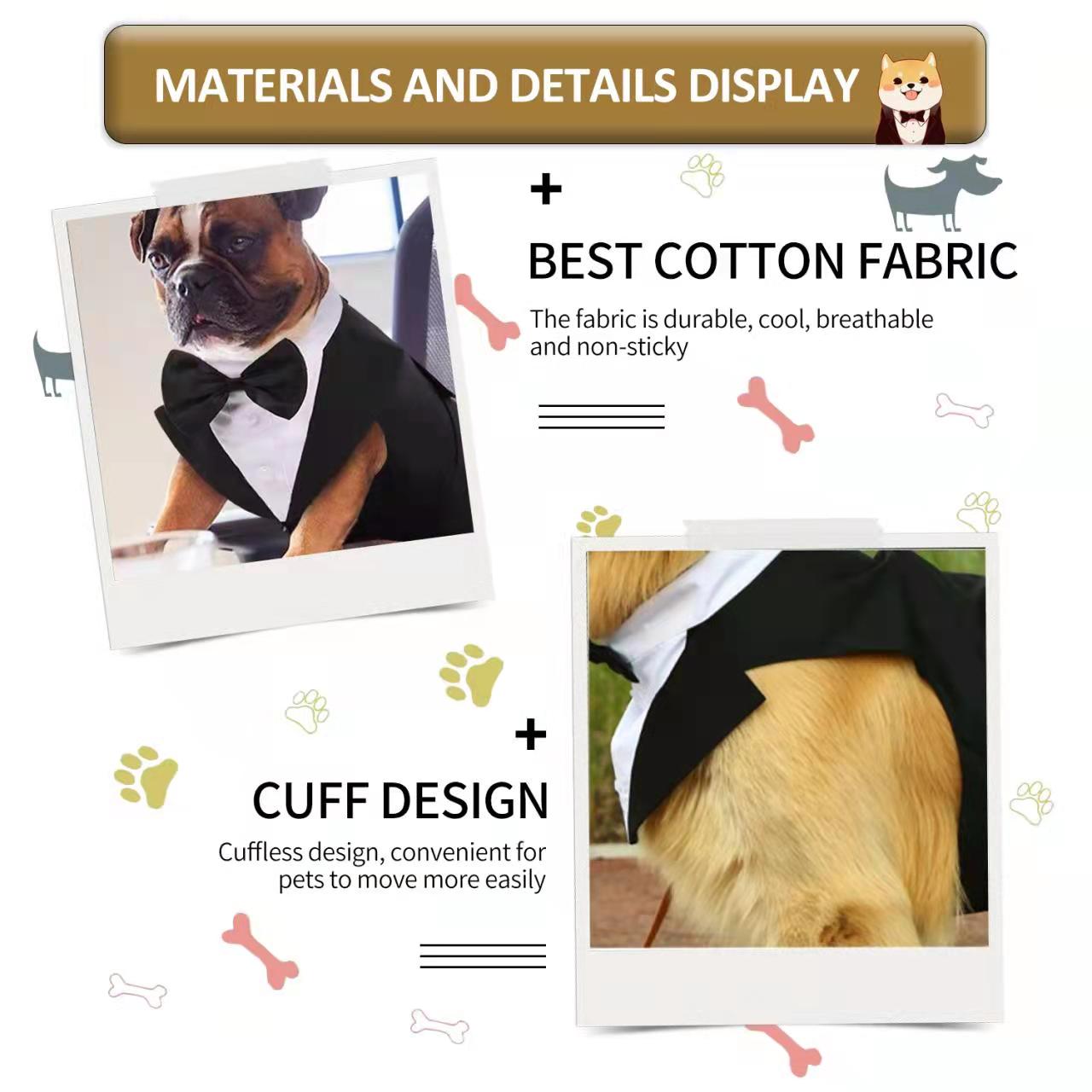 Dog Tuxedo Formal Dog Suit and Bandana Set