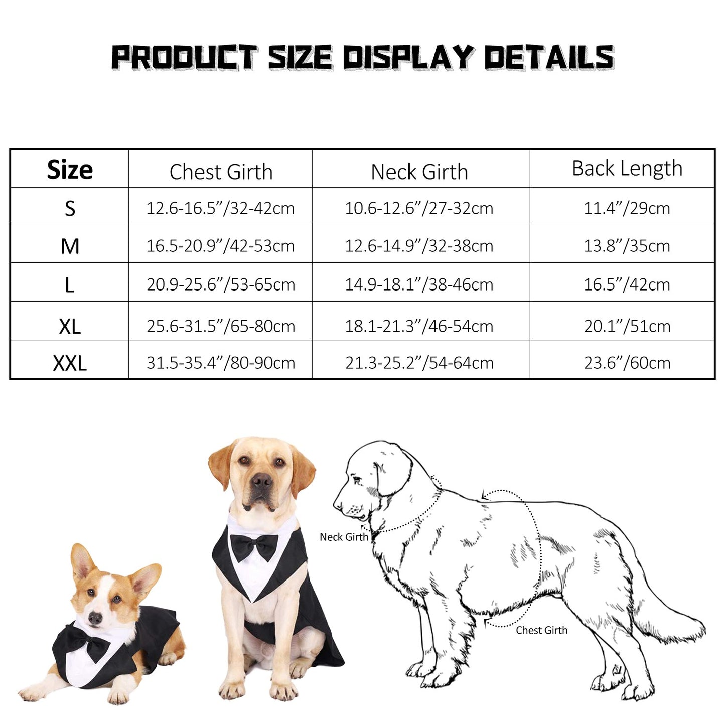 Dog Tuxedo Formal Dog Suit and Bandana Set