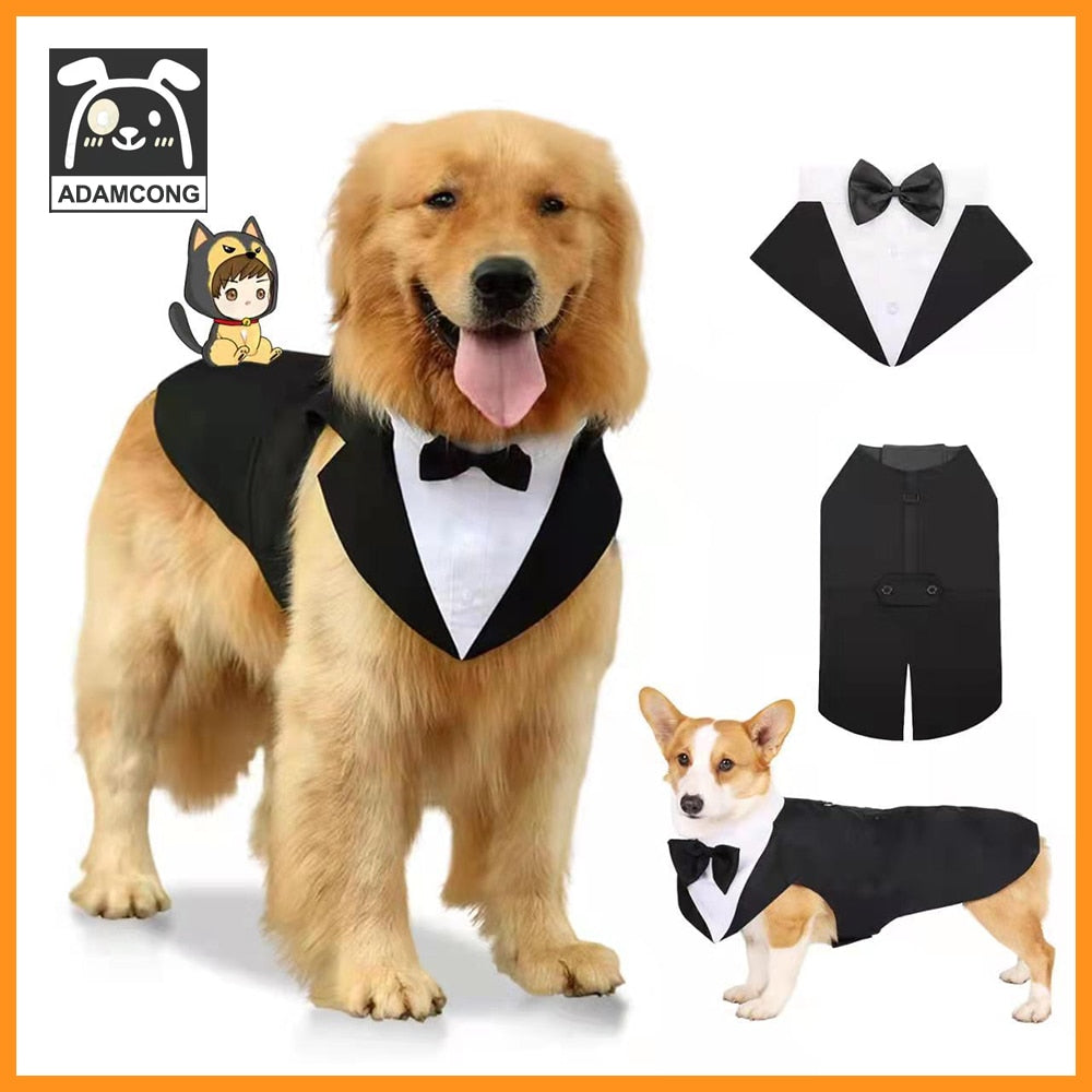 Dog Tuxedo Formal Dog Suit and Bandana Set