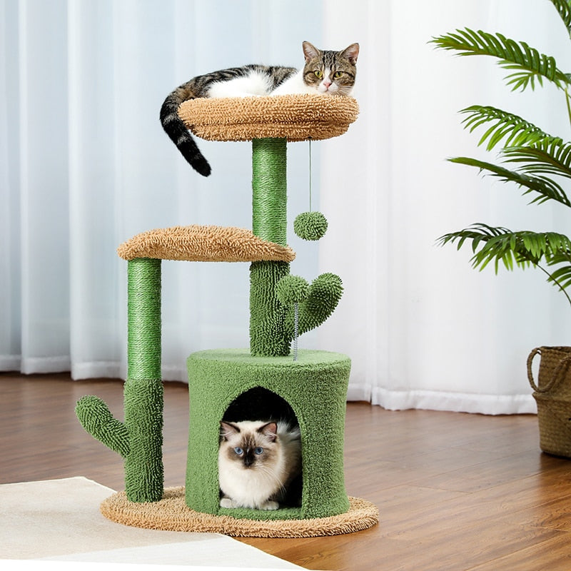 Cactus Cat Tree with Natural Sisal Scratching fast shipping 2-7days