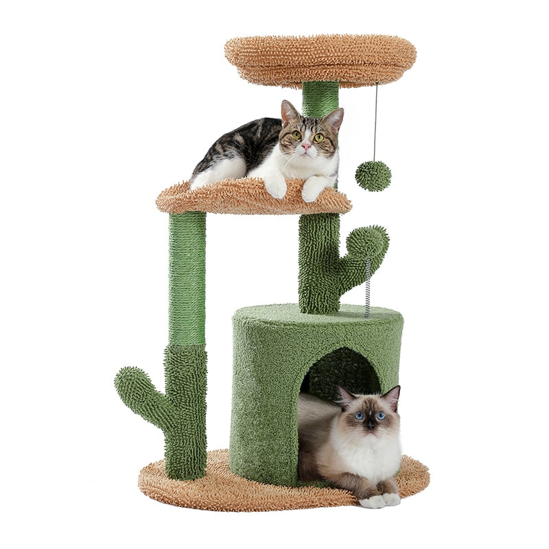 Cactus Cat Tree with Natural Sisal Scratching fast shipping 2-7days