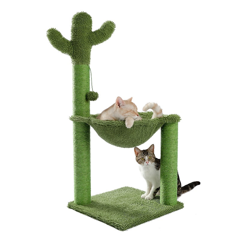 Cute Cactus Pet Cat Tree Toy with Ball Scratching Fast Delivery 2-7days