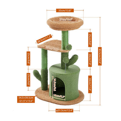 Cactus Cat Tree with Natural Sisal Scratching fast shipping 2-7days