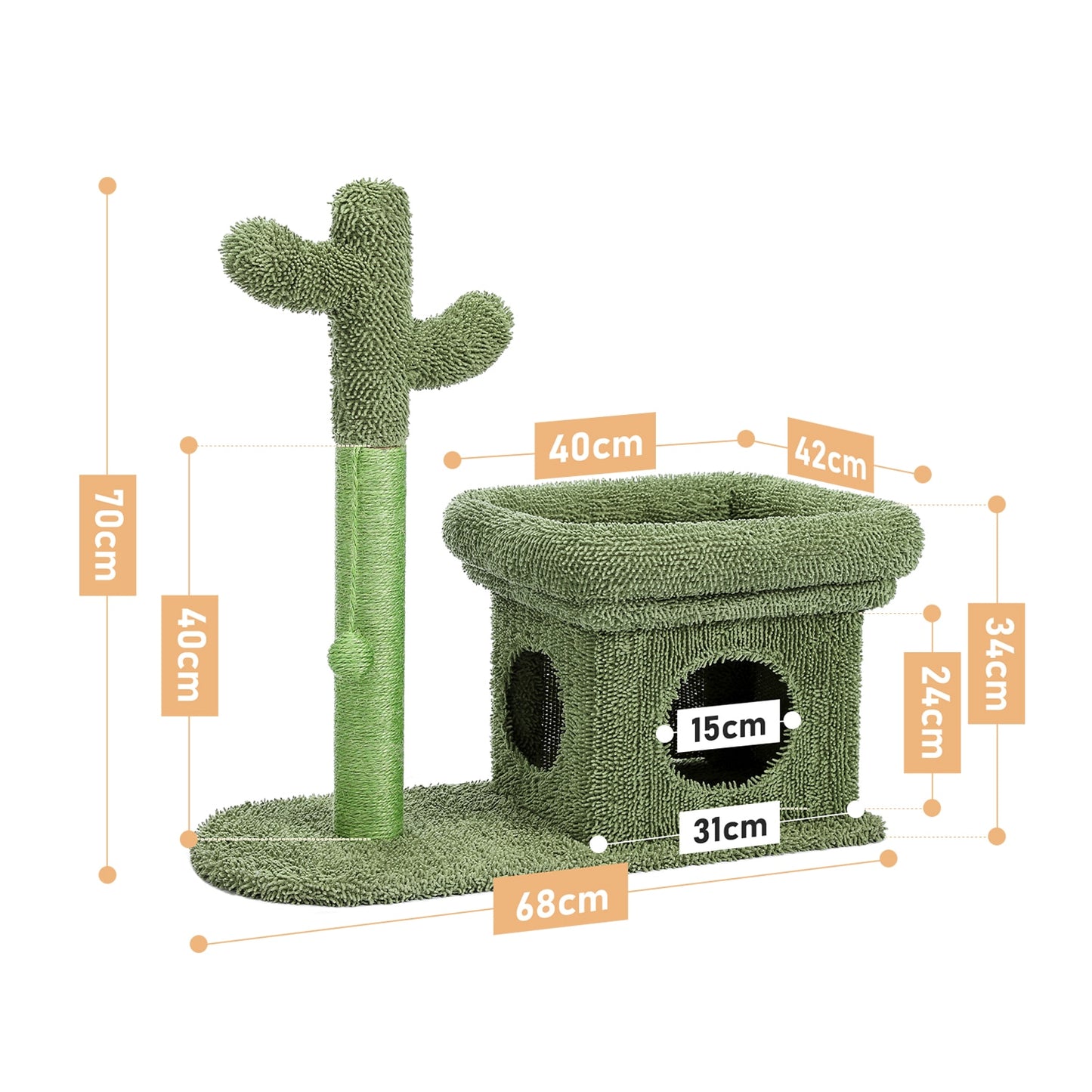 Cute Cactus Pet Cat Tree Toy with Ball Scratching Fast Delivery 2-7days